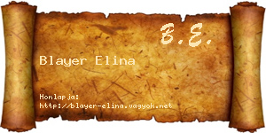 Blayer Elina névjegykártya
